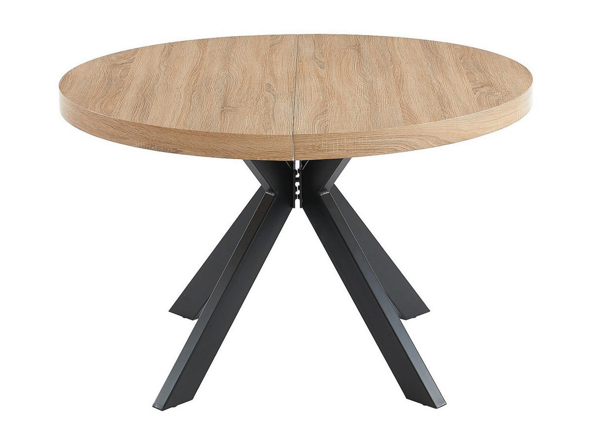 ESSTISCH - ausziehbar - 4 bis 8 Personen - MDF & Stahl - Naturfarben & Schwarz - KOMONI - Schwarz/Naturfarben, Holz (220/120/76cm) - Vente-Unique