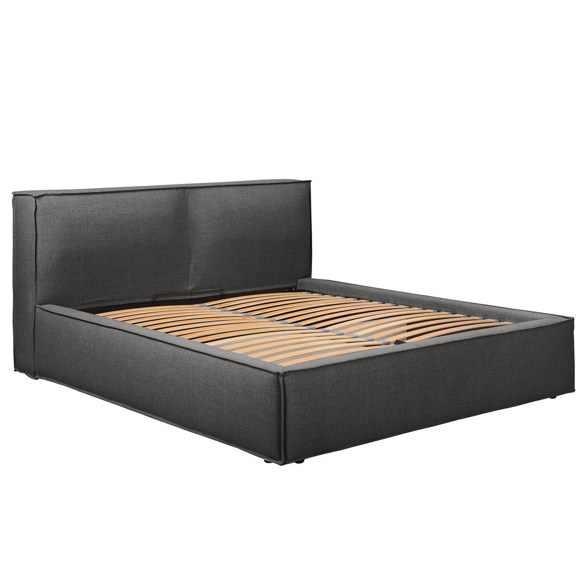 POLSTERBETT - Anthrazit, Textil (200/200cm) - home24