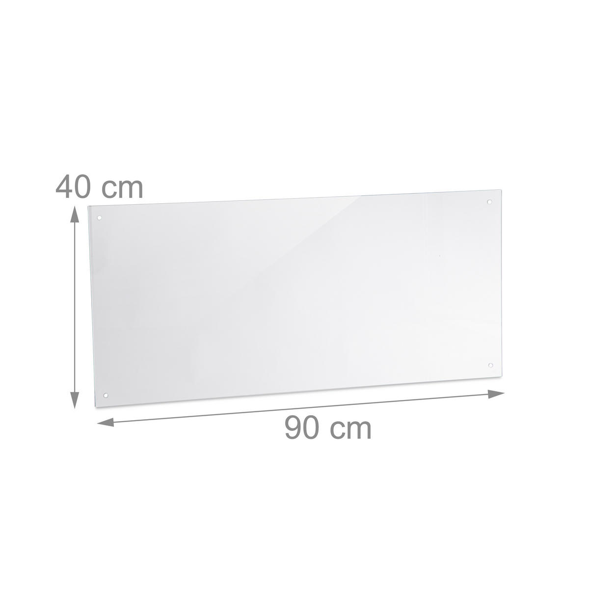 OCHRANA proti striekaniu - priehľadné, sklo (90/40/0.6cm) - Relaxdays