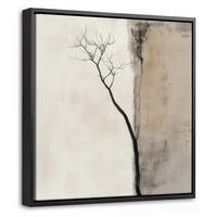 LEINWAND Bilder mit Rahmen - Wabi sabi - Pflanze - Beige - 20x20 - Taupe, Textil (20/20cm) - MuchoWow