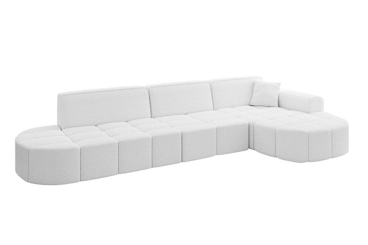 ECKSOFA Ottomane Rechts LIVO-L2 - 337x173x79,5 cm Weiß - Weiß, Holzwerkstoff/Textil (337/173cm) - ALTDECOR