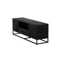 TV-MÖBEL aus Metall/Mangoholz 130cm, schwarz - Schwarz, Holz (130/55/40cm) - Giga Meubel