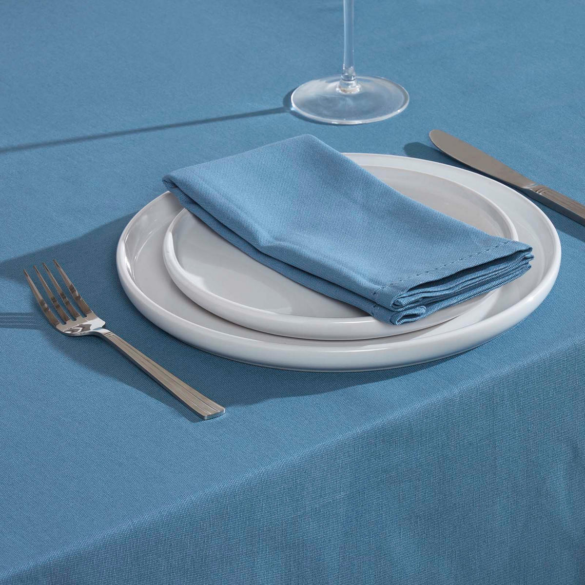 STOFFSERVIETTEN 4er-Set blau 45/45 cm, 100% Baumwolle - Blau, Textil (45/45cm) - Homescapes