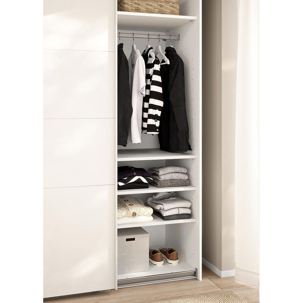 REGALBÖDEN, für Kleiderschrank Catania, Weiß, Holzwerkstoff, 2 x 55 x 57 cm - Weiß, Holzwerkstoff (2/57/55cm) - ebuy24