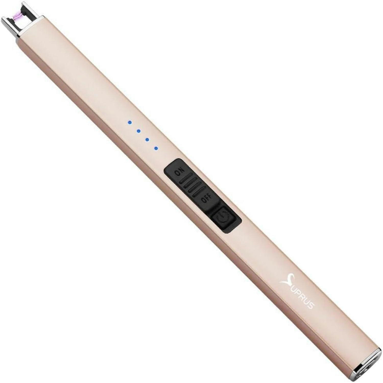 ELEKTRISCHES Feuerzeug Lichtbogen Gold - Goldfarben, Metall (1.6/1.2/19.2cm)