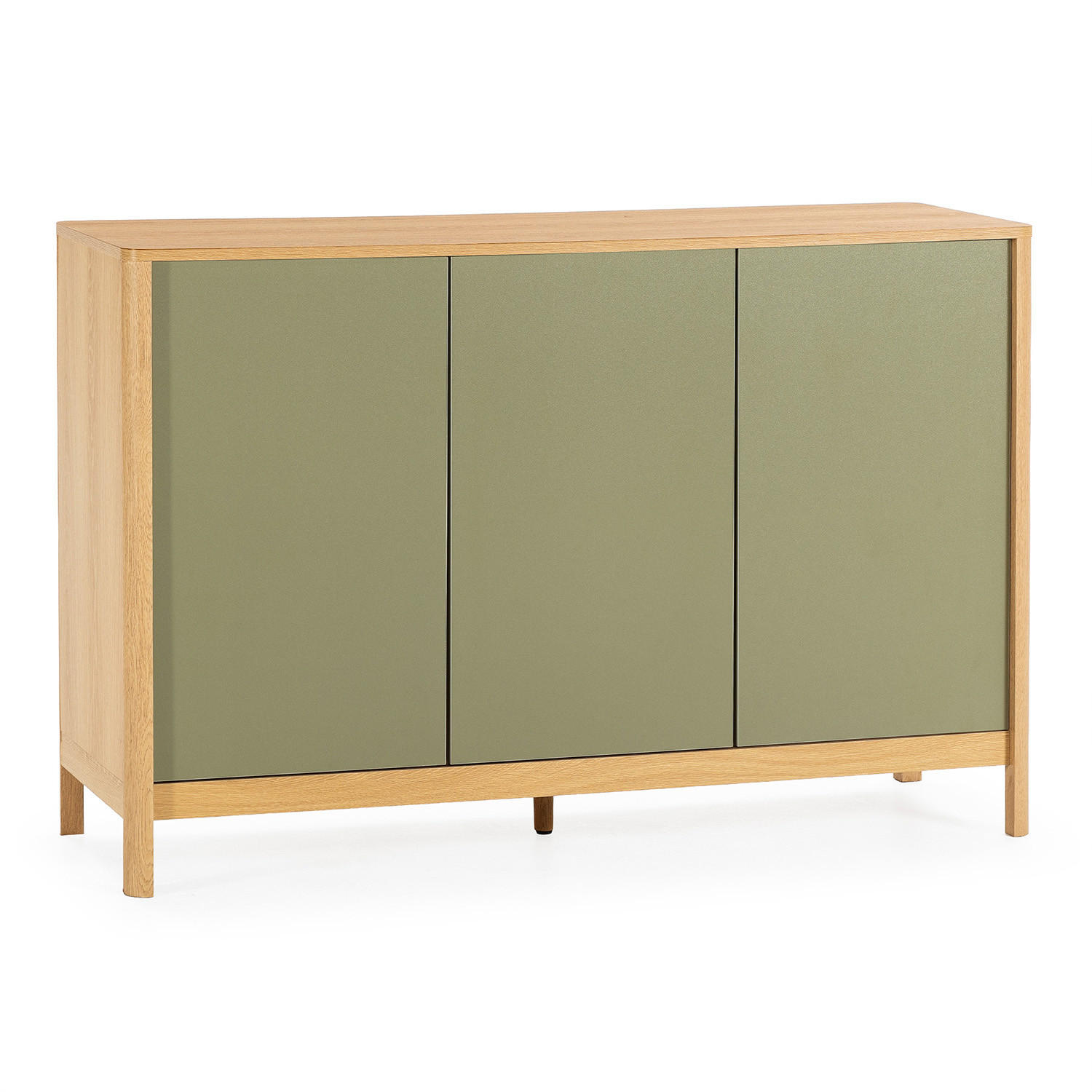 SIDEBOARD Nassau 3 türen Eichenfarbe/grün - Grün, Holzwerkstoff (120/80/40cm)