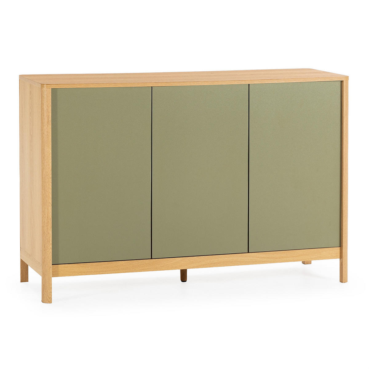 SIDEBOARD Nassau 3 türen Eichenfarbe/grün - Grün, Holzwerkstoff (120/80/40cm)