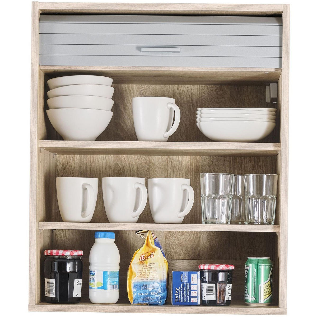 KÜCHENOBERSCHRANK mit Rolladentür 35/60/72cm - Eichefarben, Holzwerkstoff (60/72/35cm) - Simmob