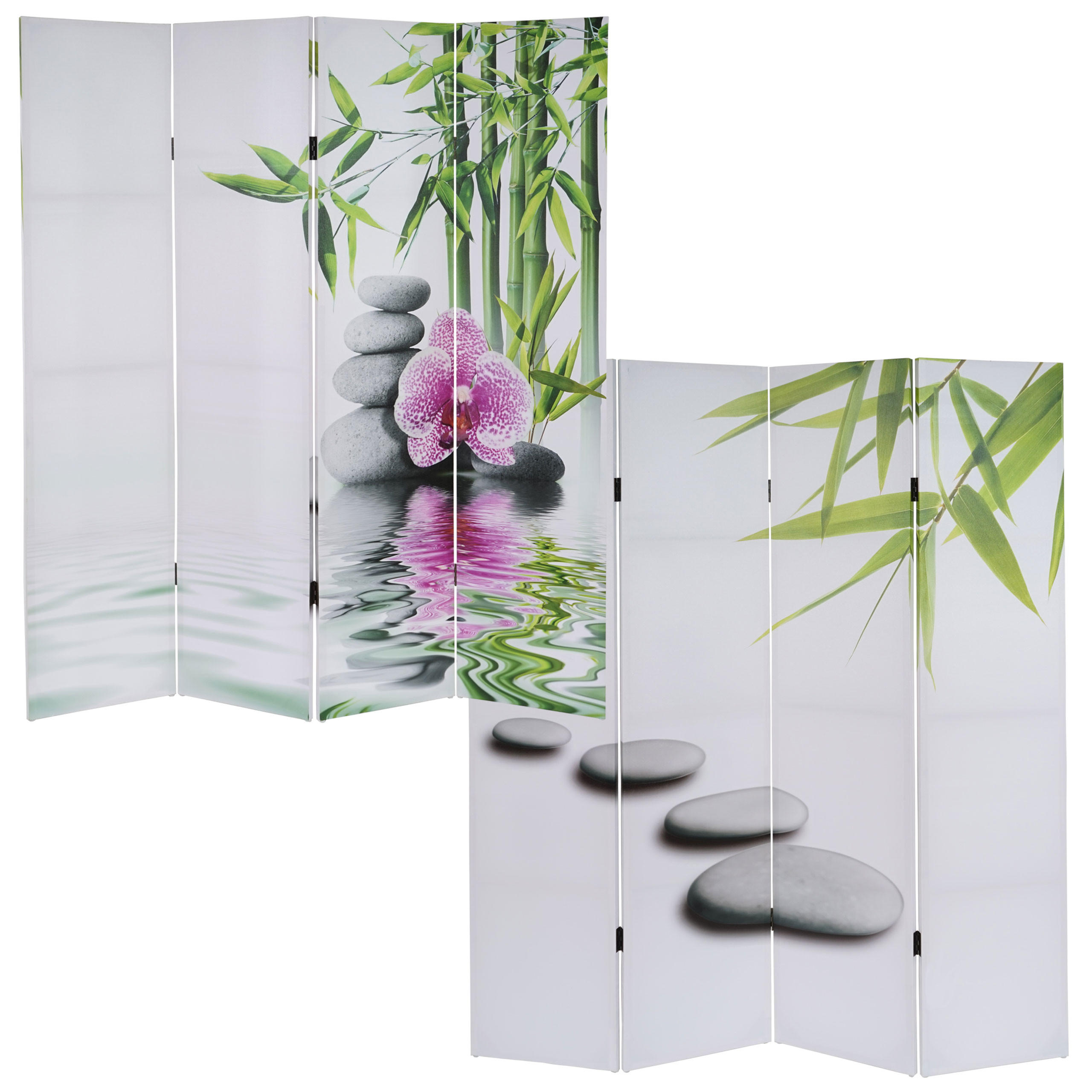 FOTO-PARAVENT Weiß, Altrosa - Altrosa/Weiß, Holz (160/180/2cm) - MCW