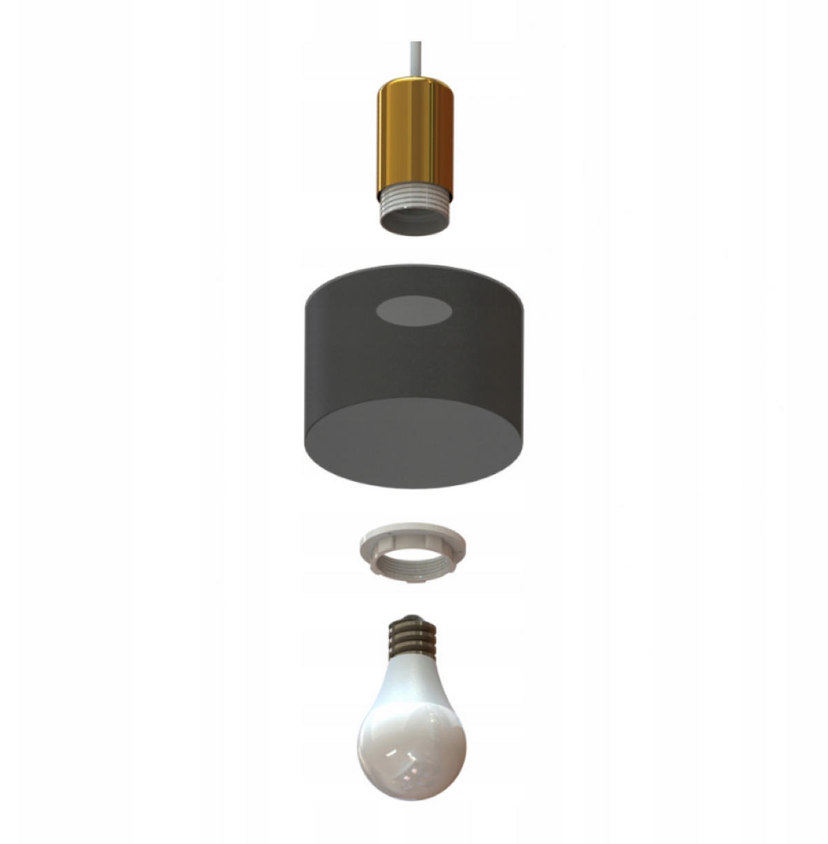 PENDELLEUCHTE BLACKSPOT - Goldfarben/Schwarz, Metall (12/65/80cm) - kiki design