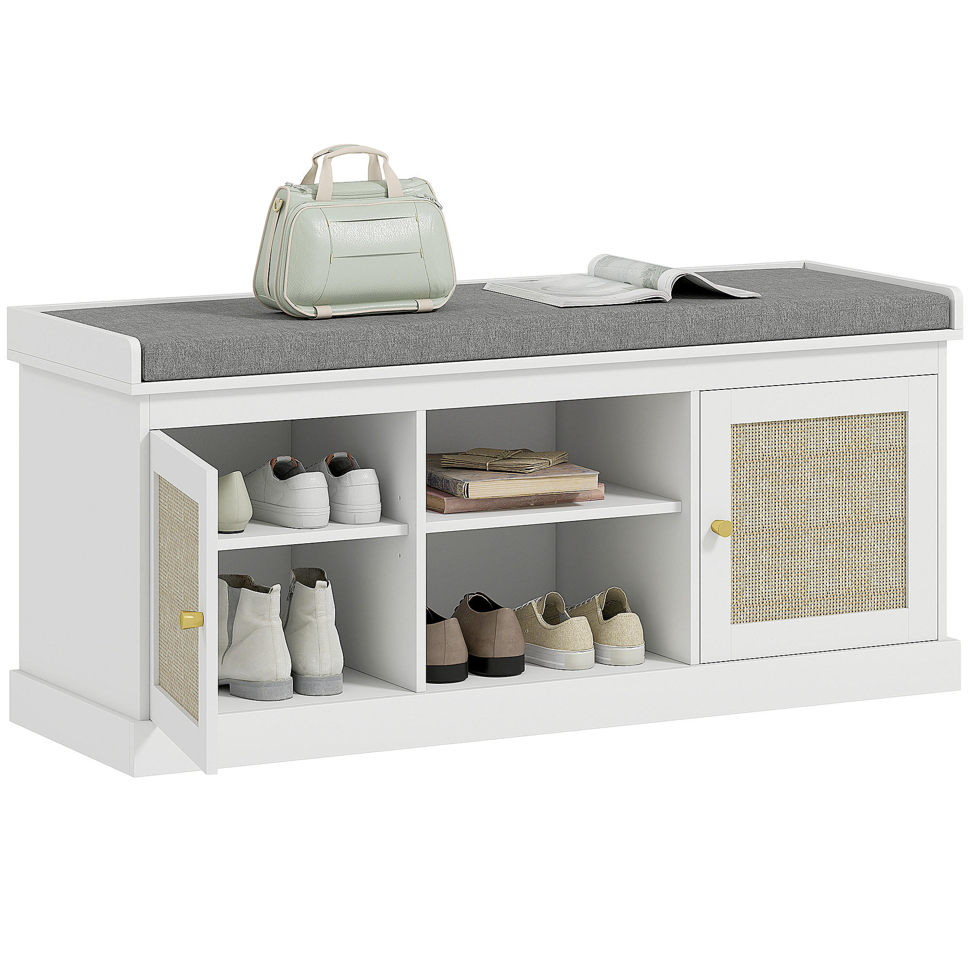 SCHUHBANK Weiß 1 Stück - Weiß, Kunststoff (35/47/105cm) - GiPP