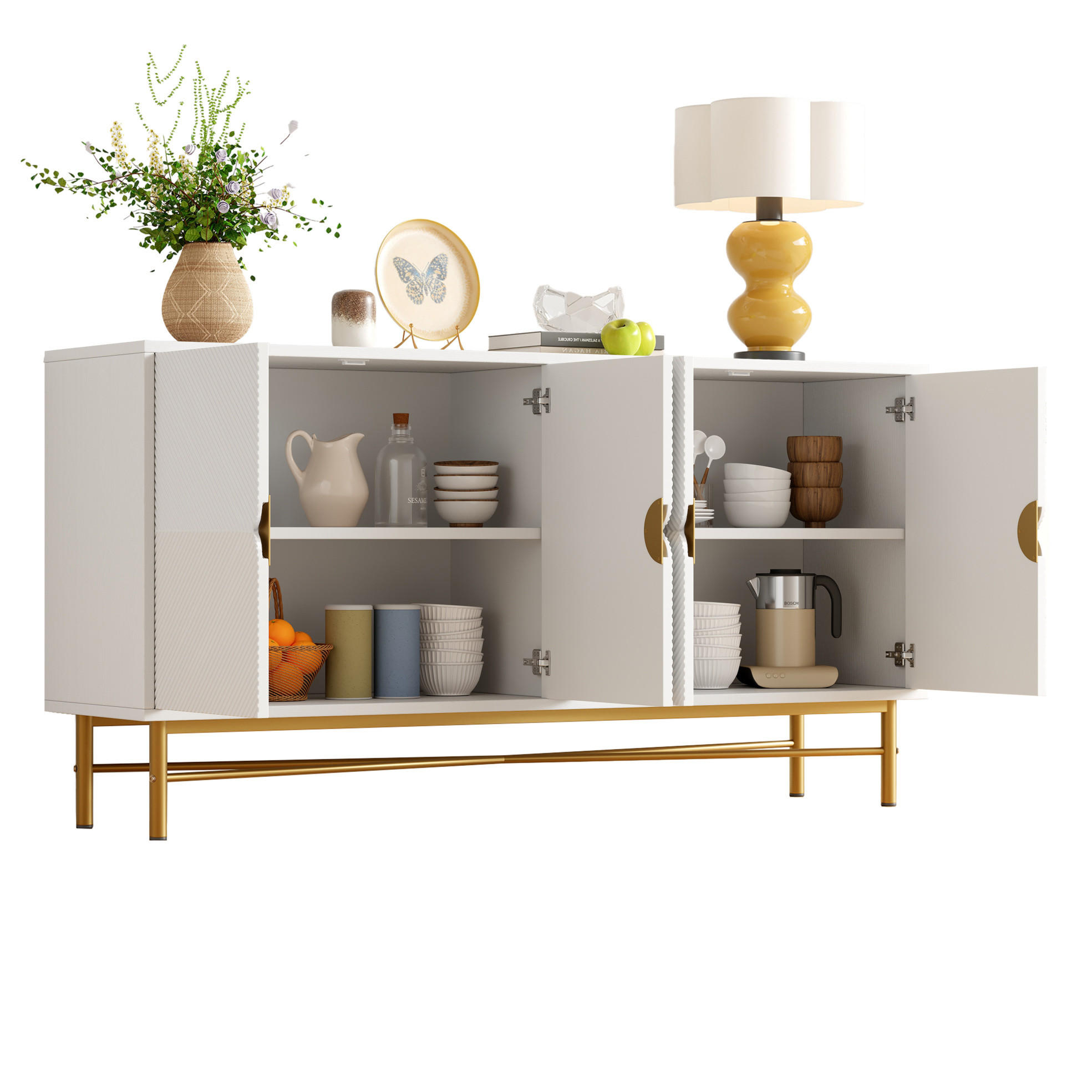 Ivmeu Sideboard Weiß 160x82x40 cm