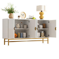 SIDEBOARD aus MDF und Spanplatte 160x40x82 cm Weiß mit 4 Türen und Soft-Close-Funktion - Weiß, Holzwerkstoff (160/82/40cm) - IVMEU