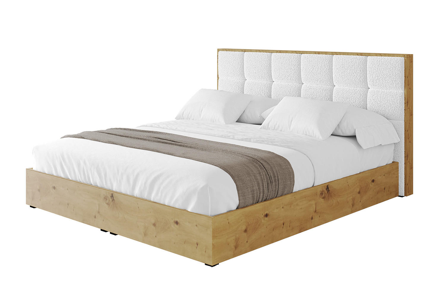 POLSTERBETT mit Bettkasten und Lattenrost, Boxbett ohne Matratze - ENZO2 180x200 Weiß - Weiß, Holzwerkstoff/Textil (180/200cm) - ALTDECOR