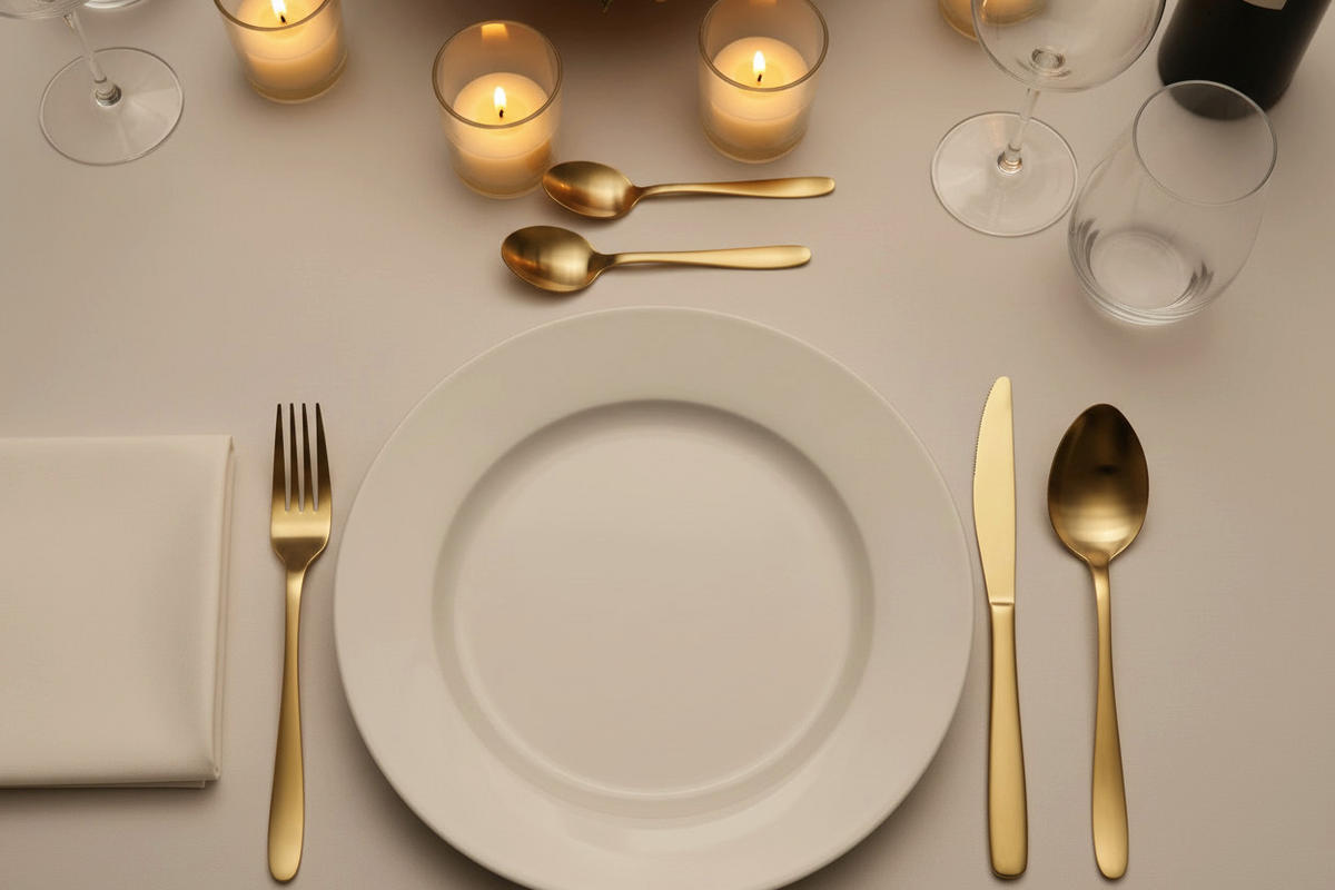 BESTECKSET - Champagner - 42 Teile / 8 Personen - Champagner, Metall - Studio Tavola