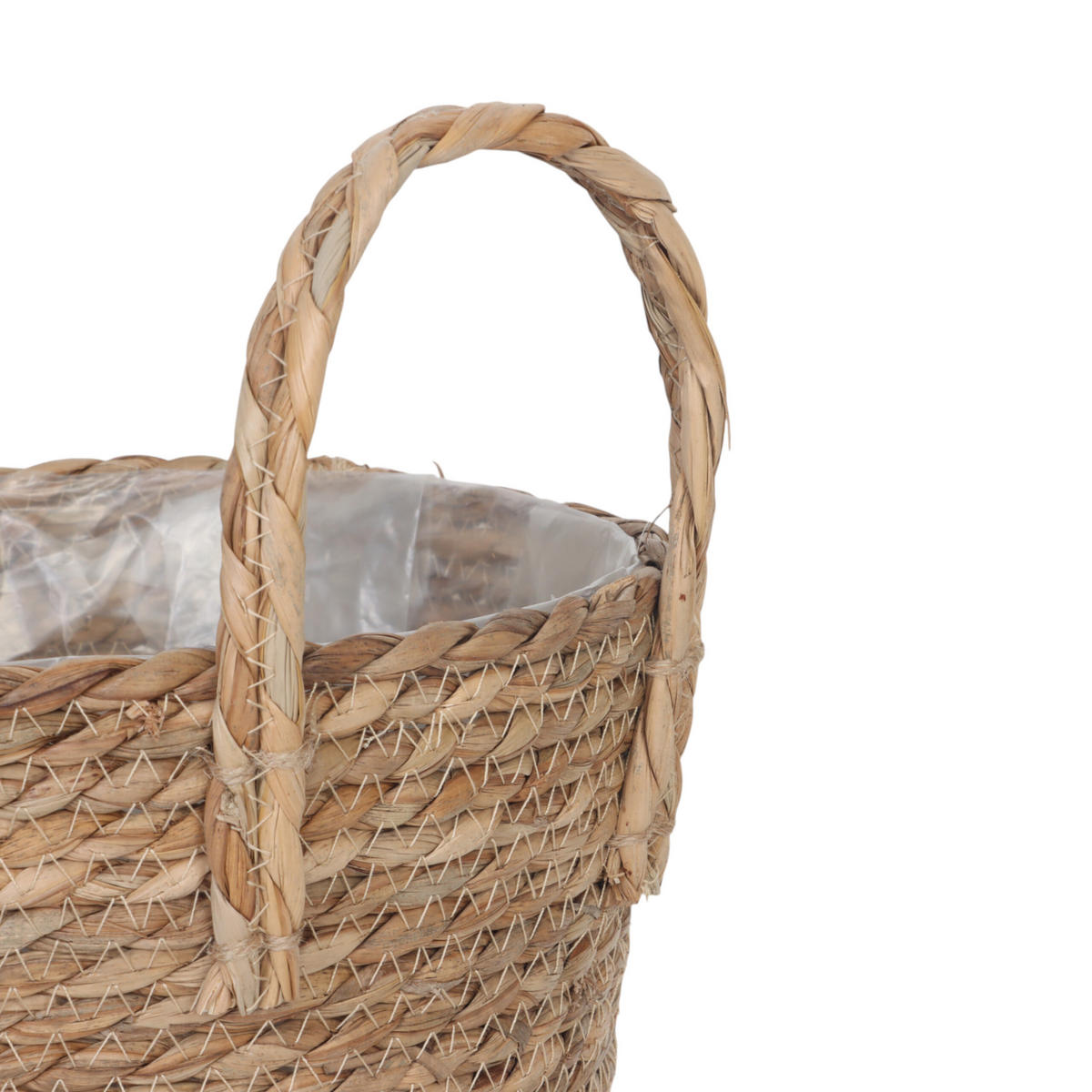 3XBLUMENTOPF - Hellbraun, Kunststoff/Textil (23cm) - Relaxdays