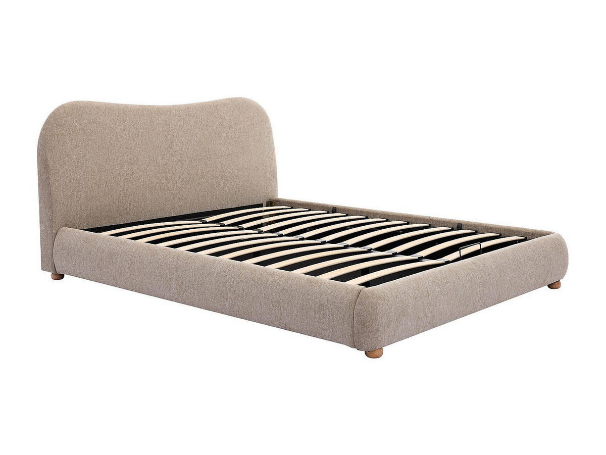 BETT mit Bettkasten - 2 Personen - stoff - taupe Vanari - Taupe, Holz/Textil (140/190cm) - Vente-Unique