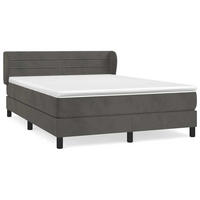 BOXSPRINGBETT 140/200 Cm Grau Samt - Grau, Textil (147/203cm) - vidaXL