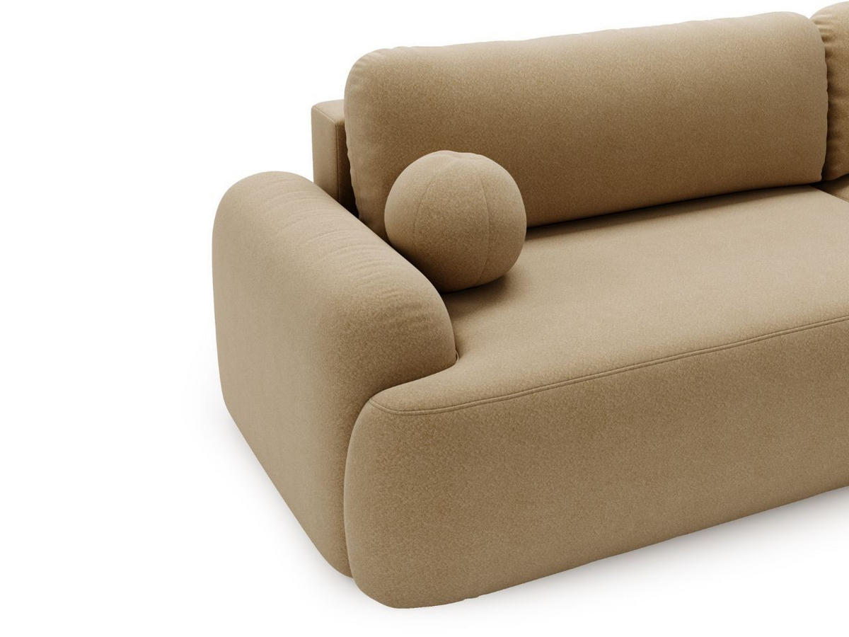 ECKSOFA Aurio Hellbraun Rechts - Hellbraun, Holz/Textil (261/177cm) - Graingold