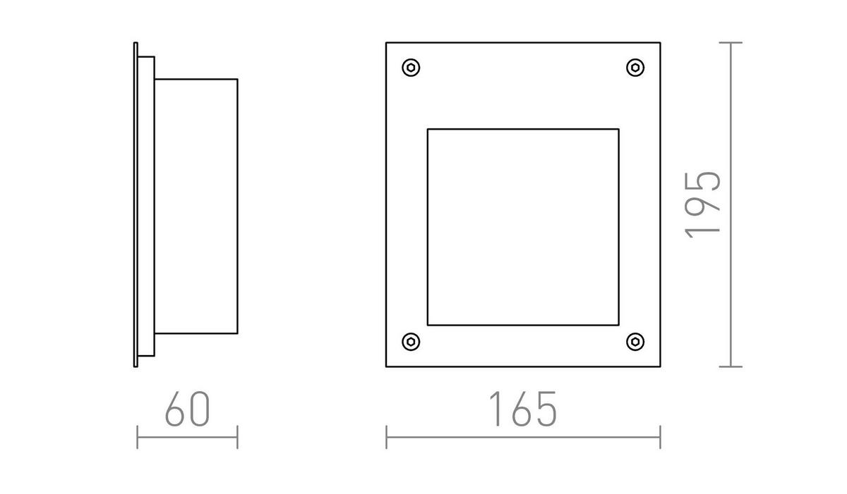 AUSSENLEUCHTE AKORD Wand Edelstahl 3 W IP65 - Edelstahlfarben, Metall (165/165/195cm) - Rendl
