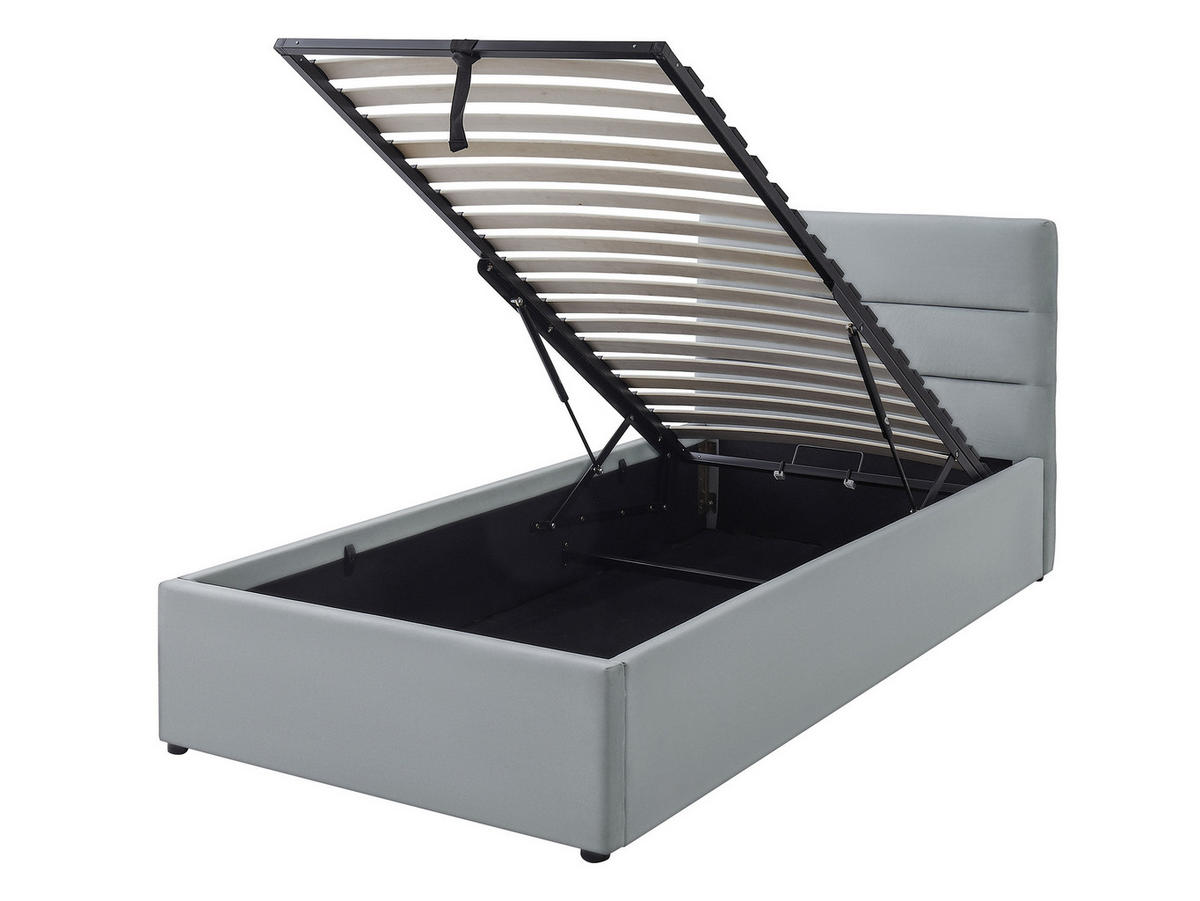 POLSTRBETT Lutko 8040 Single - Schwarz/Naturfarben, Holzwerkstoff/Kunststoff (90/200cm) - MIRJAN24