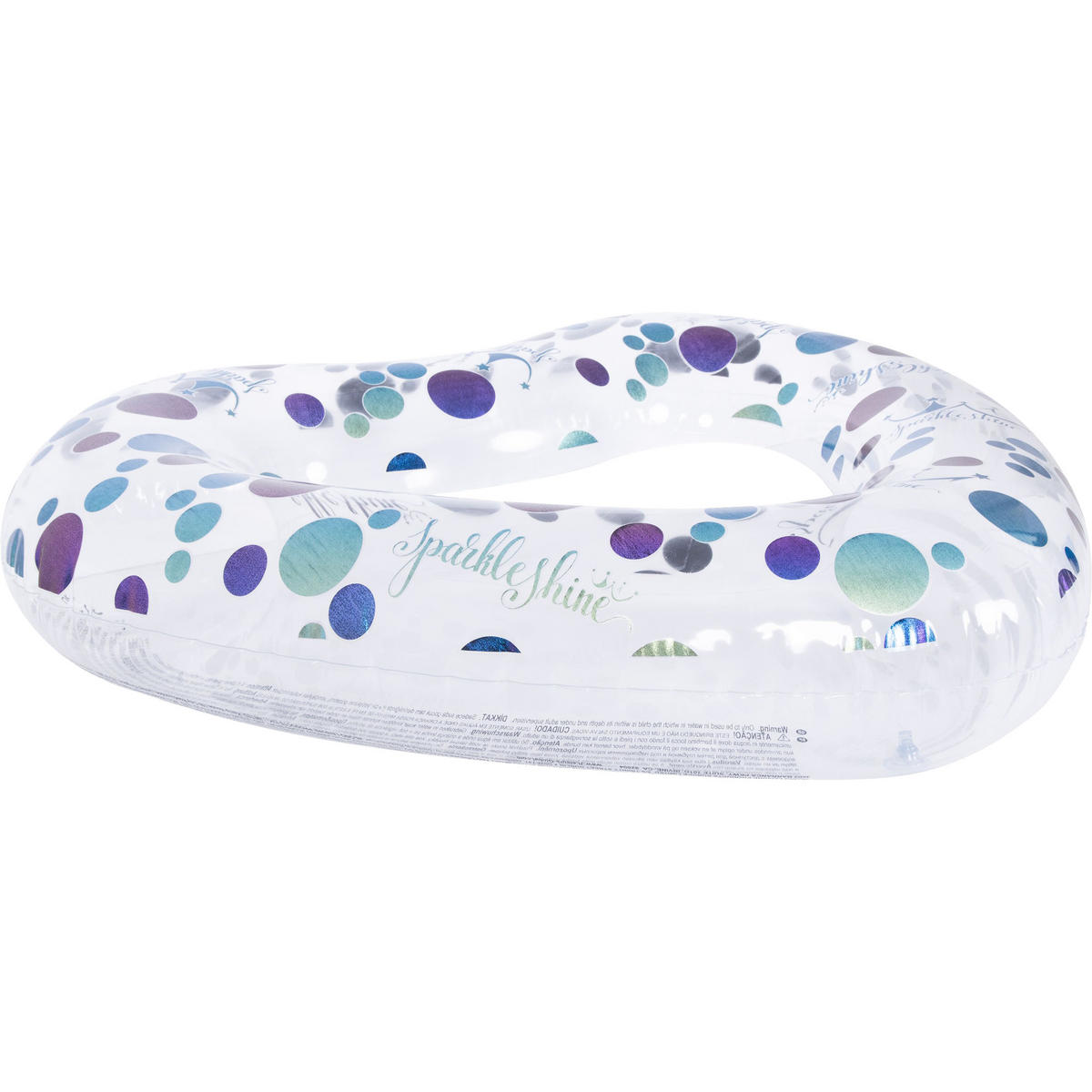 SCHWIMMREIFEN Herz 93 x 85 cm mit Glitzereffekt und Sicherheitsventil - Multicolor, Kunststoff (85/93cm) - Avenli