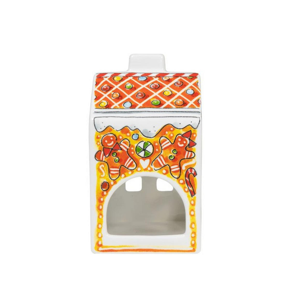 TEELICHTHALTER Lebkuchen in Bunt - 14,50cm - Multicolor, Keramik (8.5/14.5/8.3cm) - Blond Amsterdam