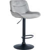 BARHOCKER Samt grau - Schwarz/Grau, Textil/Metall (49/85/51cm) - CLP