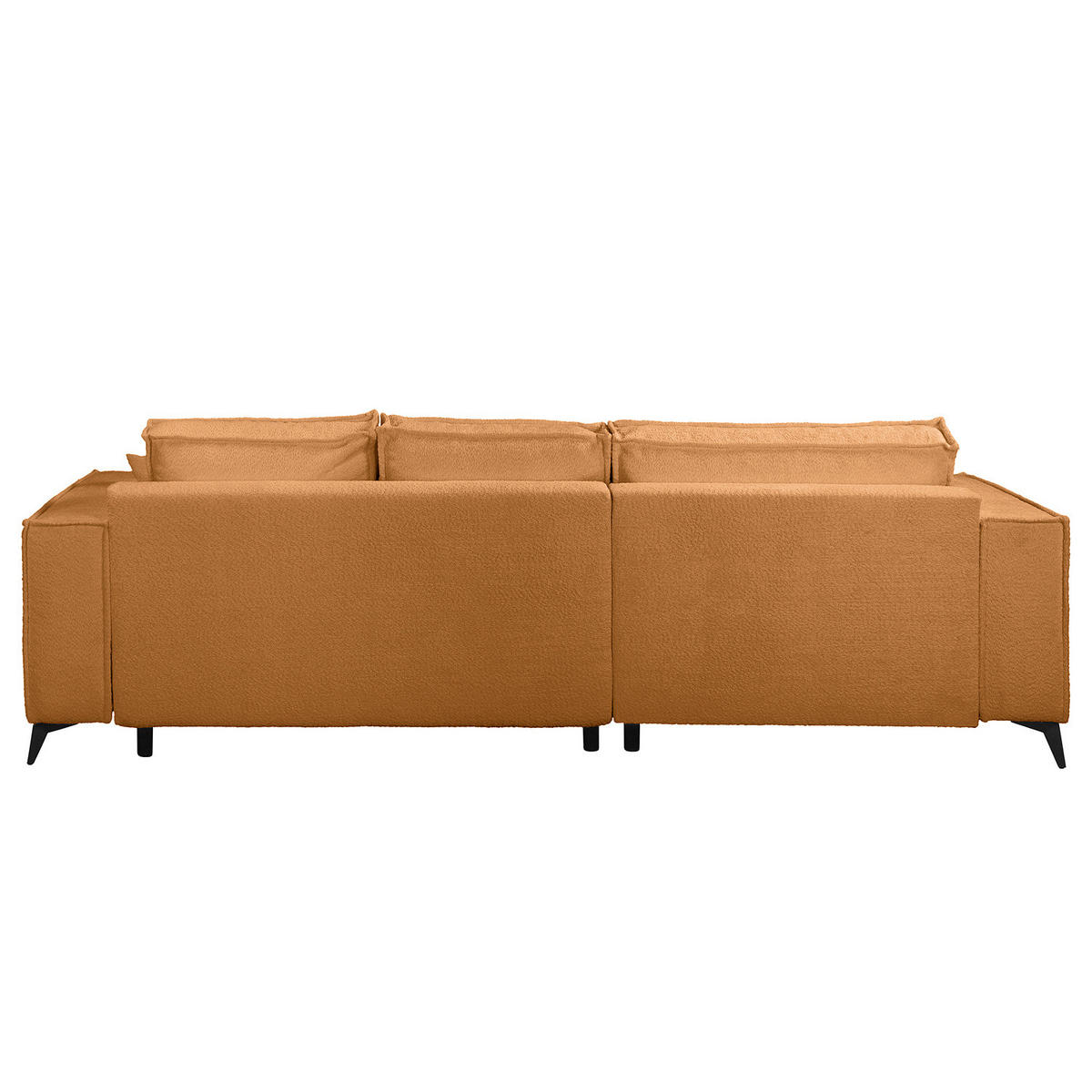 ECKSOFA mit Schlaffunktion - Beige/Schwarz, Textil (294/185cm) - home24