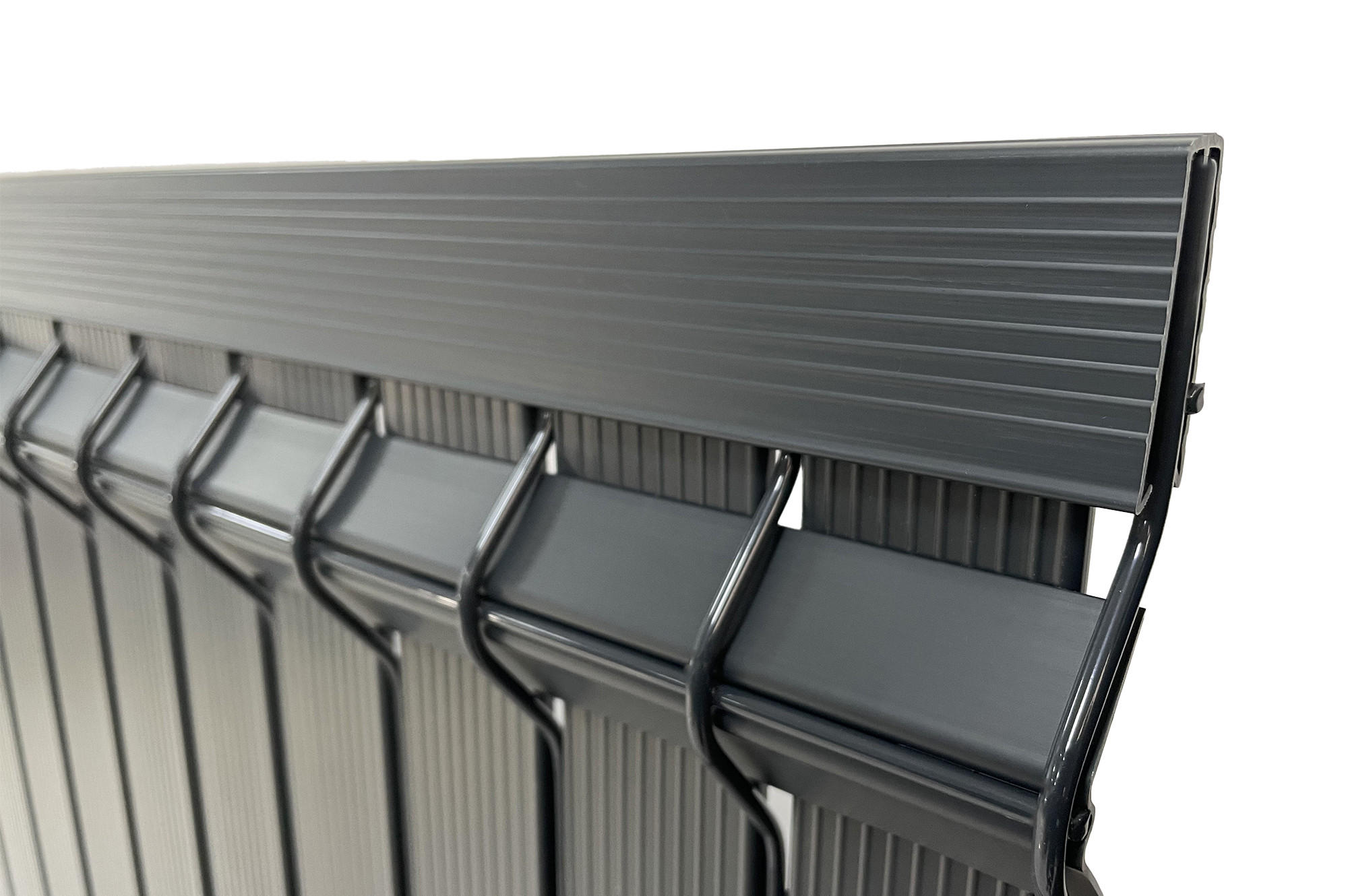 PVC-SICHTSCHUTZLAMELLEN-STEIF-SET Cinto grau 4m H.150cm - Mit clips und Endprofil - Grau, Kunststoff (400/153cm) - Casanoov