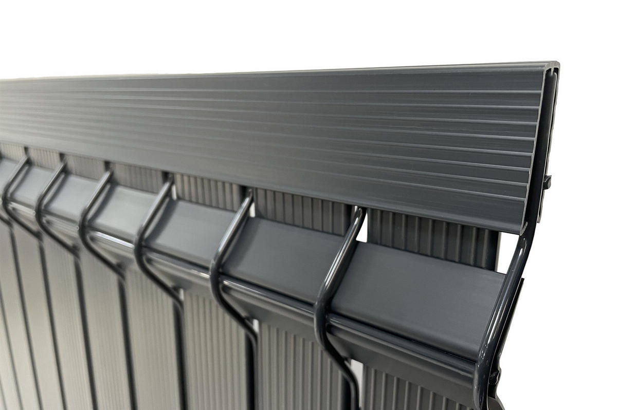 PVC-SICHTSCHUTZLAMELLEN-STEIF-SET Cinto grau 6m H.190cm - Mit clips und Endprofil - Grau, Kunststoff (600/193cm) - Casanoov