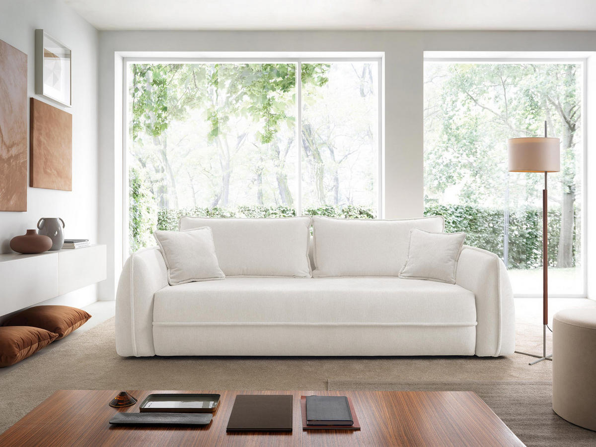 SCHLAFSOFA Moho - Creme/Schwarz, Holz/Kunststoff (250/94/109cm) - MIRJAN24