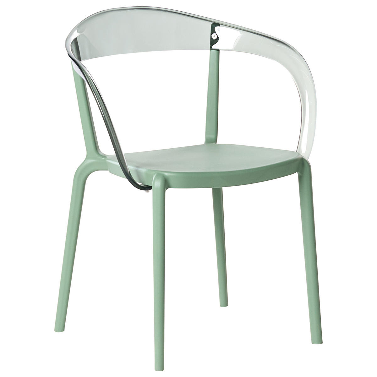 GARTENSTUHL 4er-Set stapelbar Grün Malevizi - Grün, Kunststoff (45/77/45cm) - Beliani