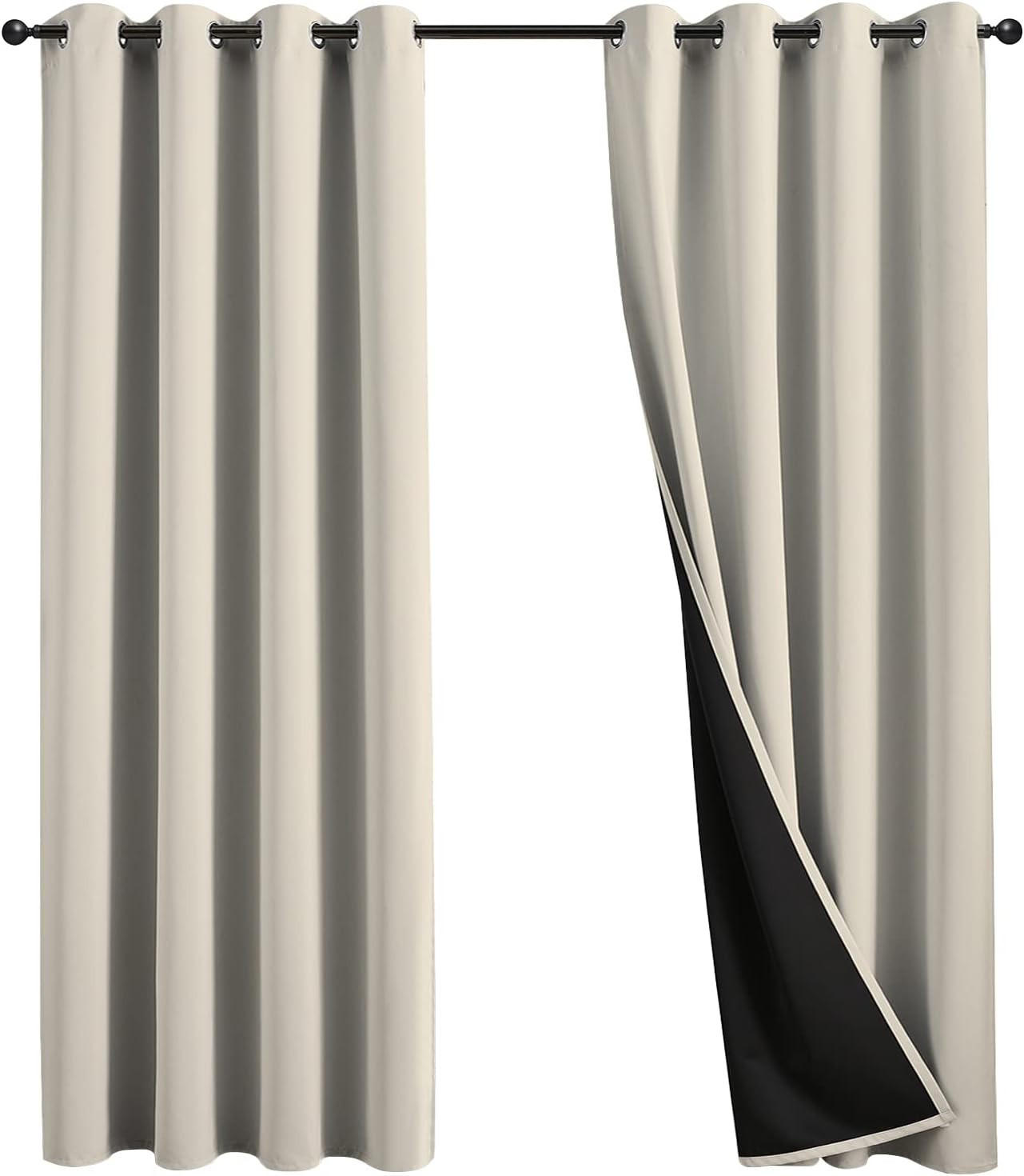 VERDUNKELUNGSVORHÄNGE, wärmeisolierend – 132 x 160 cm – 2 Stück, grau - Beige, Textil (132/160cm)