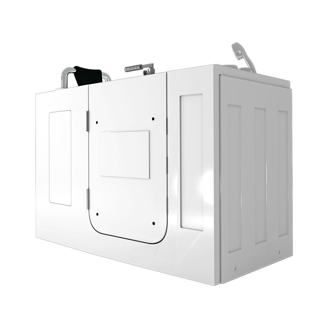 SENIOREN Sitzwanne mit Tür S07-A-L - Weiß, Glas/Kunststoff (140/116/76cm) - AcquaVapore by Sandra Jentho