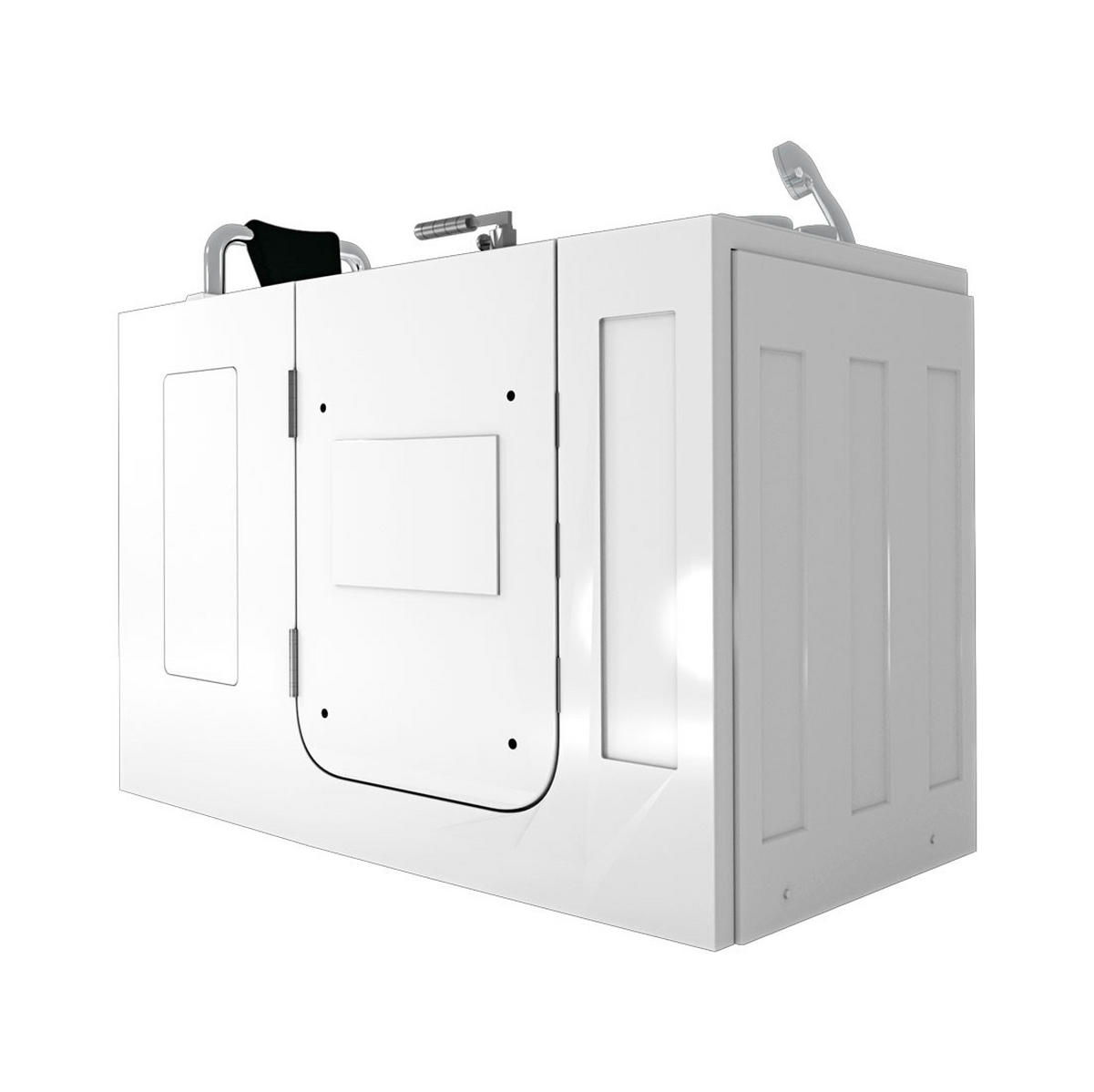 SENIOREN Sitzwanne mit Tür S07-A-L - Weiß, Glas/Kunststoff (140/116/76cm) - AcquaVapore by Sandra Jentho