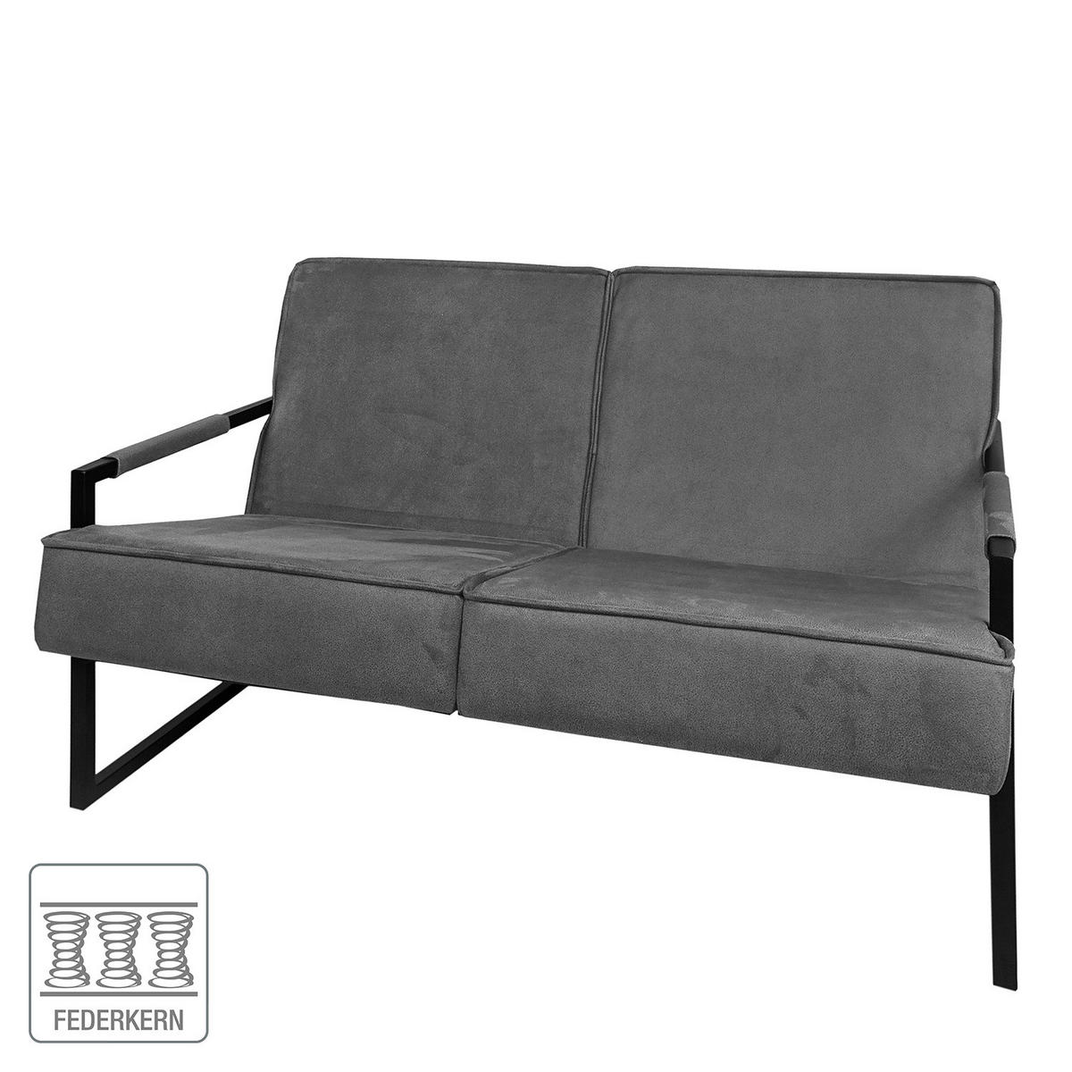 2-SITZER SOFA - Strukturstoff - Grau, Textil (125/74/82cm) - home24
