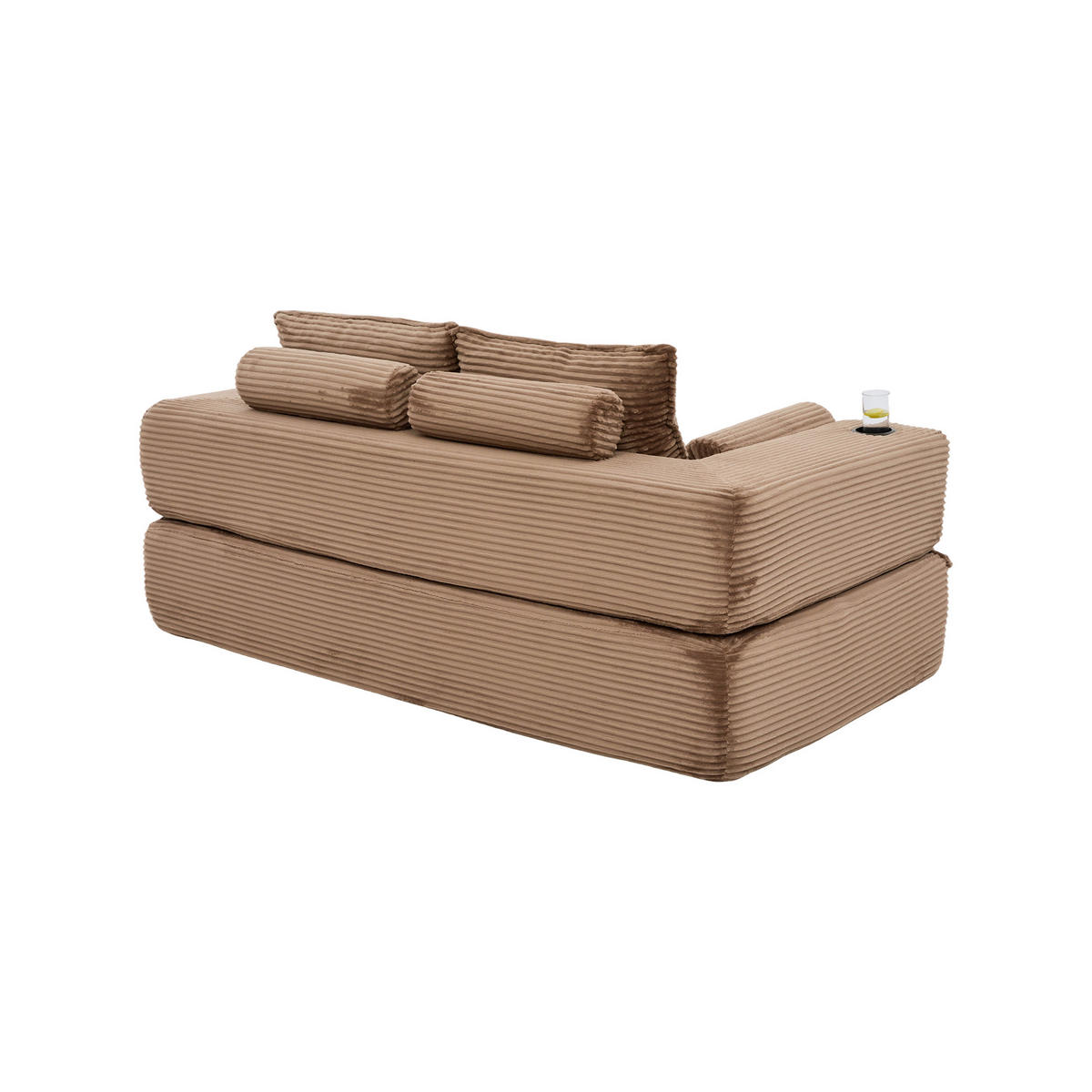 SCHLAFSOFA DE-33817 mit Federkern und Memory-Schaum Braun - Braun, Textil (180/80/98cm) - ComfortXL