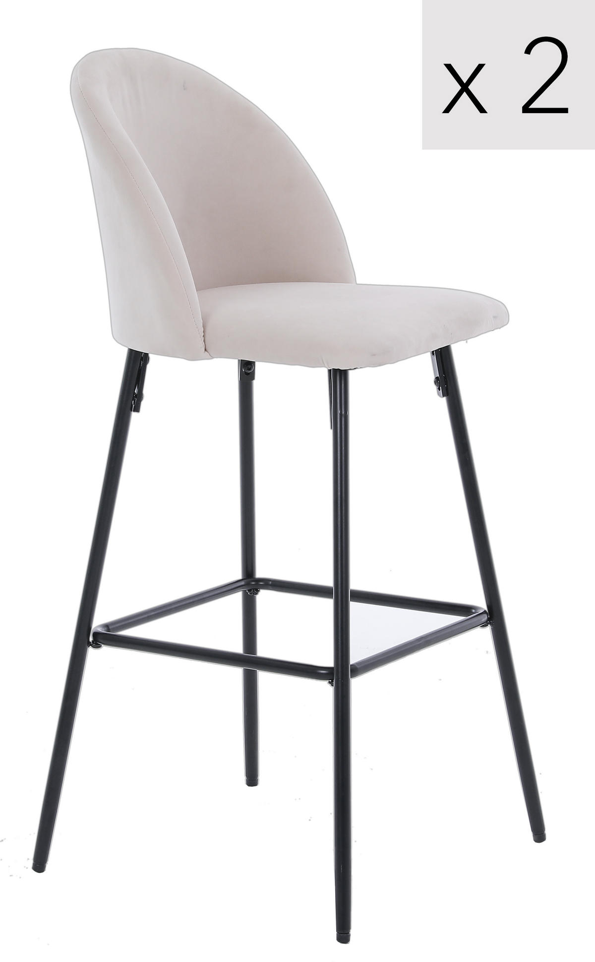 BARHOCKER 2er-Set Metall Beige - Beige, Metall (45/99/51cm) - Nordlys