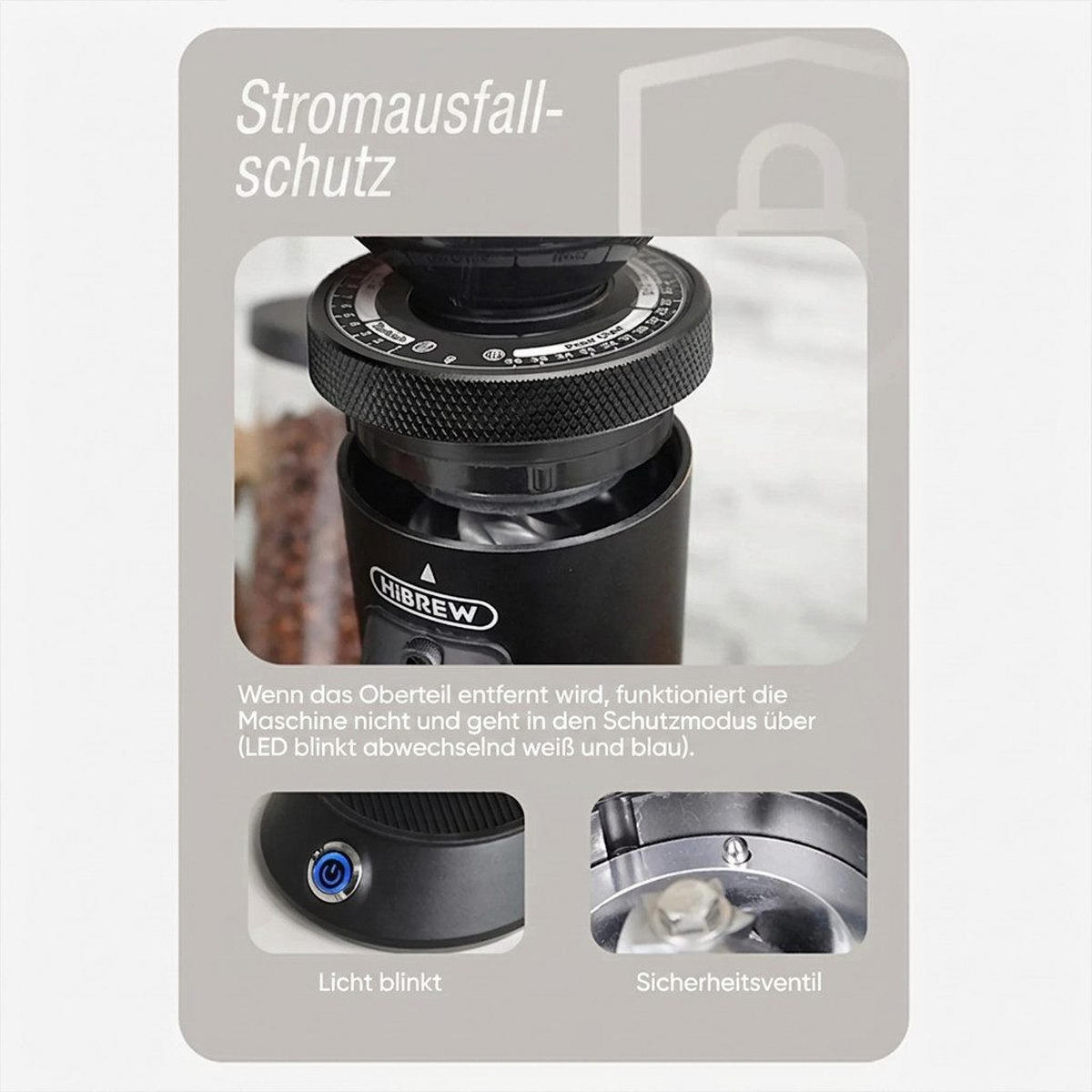 KAFFEEMÜHLE Elektrische Kaffeemühle neigbar 36 Mahlgrade Anti-Statik - Schwarz, Metall (103/310/187cm) - BEXEVUE