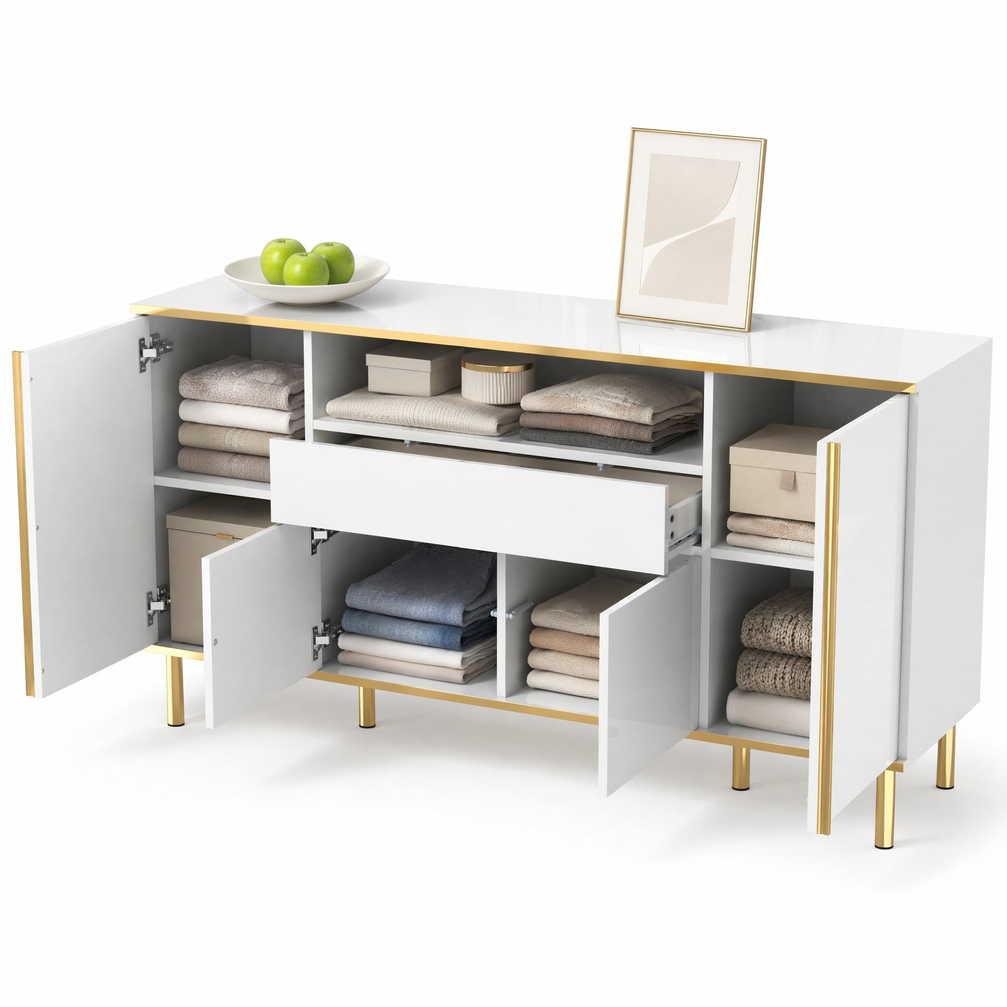 Ivmeu Sideboard Weiß 150x80x40 cm