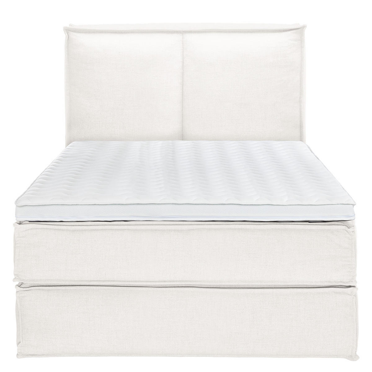 BOXSPRINGBETT mit Kopfteil - Premium - Weiß, Textil (140/200cm) - home24
