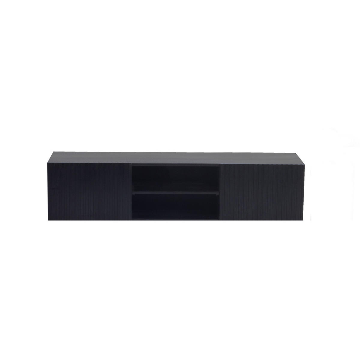 TV-MÖBEL schwebend aus Mangoholz 150cm, schwarz - Schwarz, Holz (150/35/40cm) - Giga Meubel