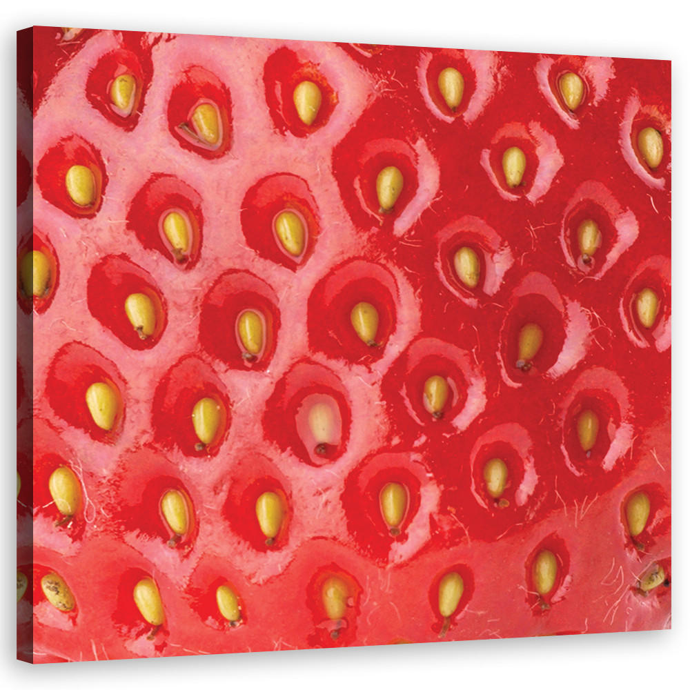WANDBILD erdbeere obst - Rot, Textil (50/50cm) - Feeby