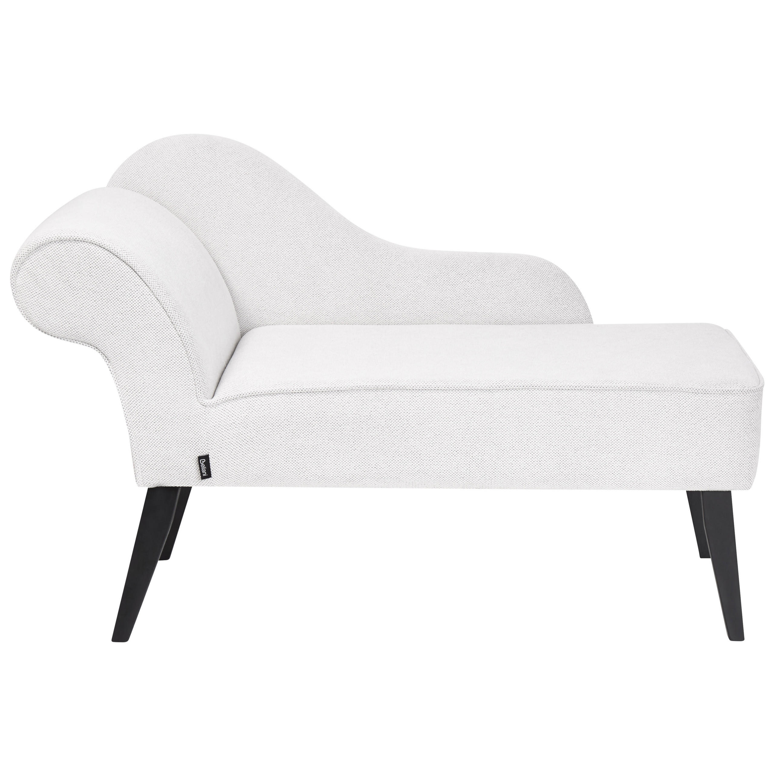 CHAISELONGUE weiß linksseitig Biarritz - Schwarz/Weiß, Textil (118/77/60cm) - Beliani