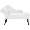 CHAISELONGUE weiß linksseitig Biarritz - Schwarz/Weiß, Textil (118/77/60cm) - Beliani