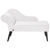 CHAISELONGUE weiß linksseitig Biarritz - Schwarz/Weiß, Textil (118/77/60cm) - Beliani