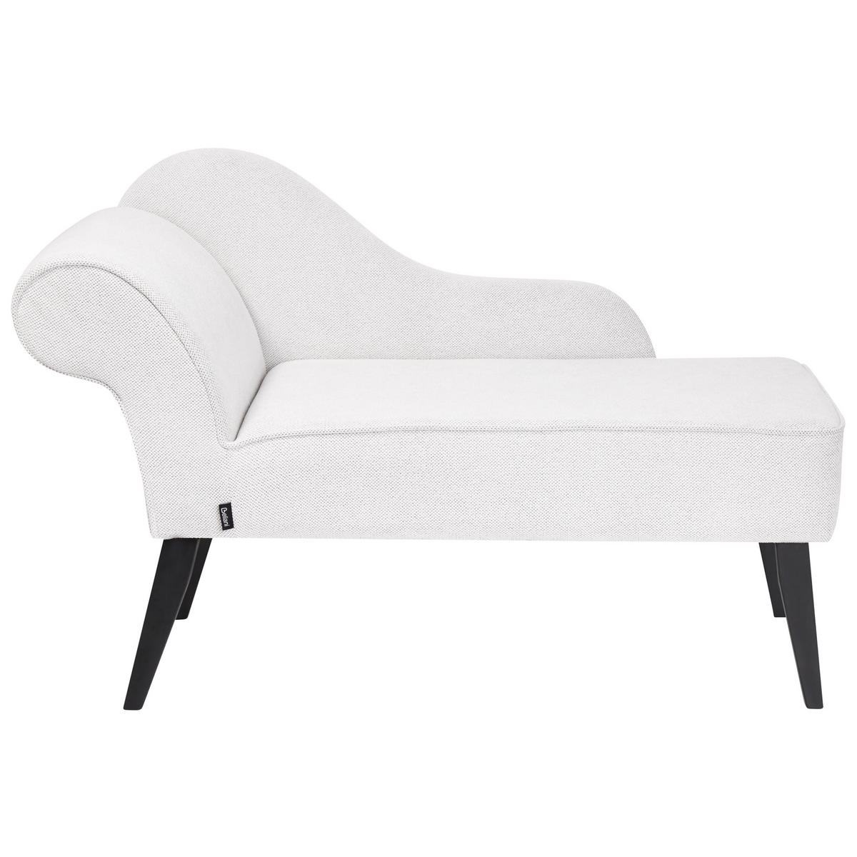 CHAISELONGUE weiß linksseitig Biarritz - Schwarz/Weiß, Textil (118/77/60cm) - Beliani