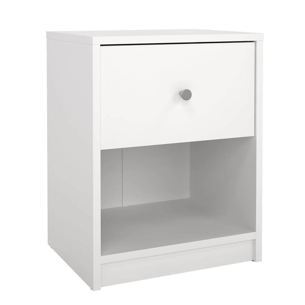 50. NACHTTISCH mit 1 Schublade und 1 Fach lise 37,9/30,1/48,4 cm - Weiß, Holzwerkstoff (30.1/48.4/37.9cm) - Calicosy
