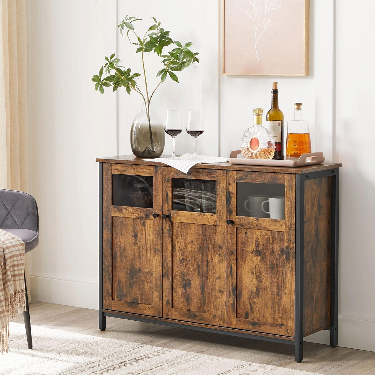 SIDEBOARD - Braun, Holzwerkstoff (35/75/100cm) - Hansiro